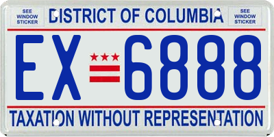 DC license plate EX6888