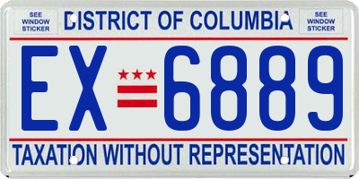 DC license plate EX6889