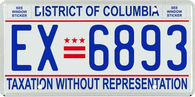 DC license plate EX6893