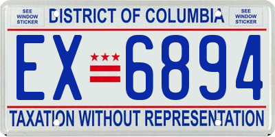 DC license plate EX6894
