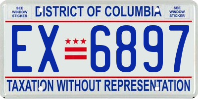 DC license plate EX6897