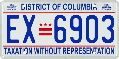 DC license plate EX6903