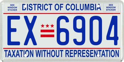 DC license plate EX6904