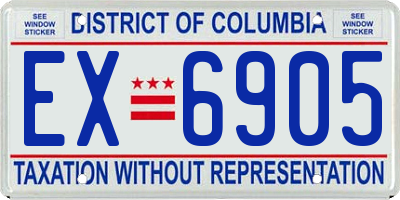 DC license plate EX6905