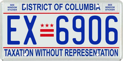 DC license plate EX6906