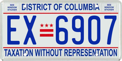 DC license plate EX6907
