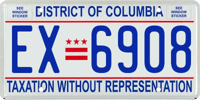 DC license plate EX6908