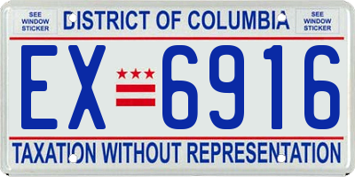 DC license plate EX6916