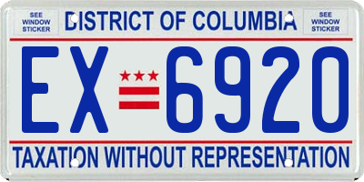 DC license plate EX6920