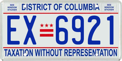 DC license plate EX6921