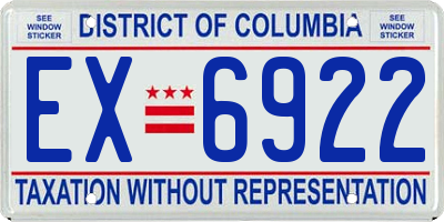 DC license plate EX6922