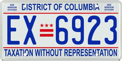 DC license plate EX6923