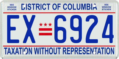 DC license plate EX6924