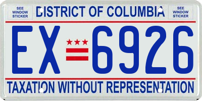 DC license plate EX6926