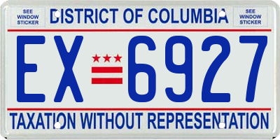 DC license plate EX6927