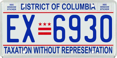 DC license plate EX6930