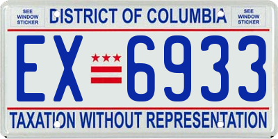 DC license plate EX6933