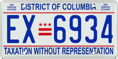 DC license plate EX6934