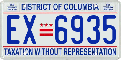 DC license plate EX6935