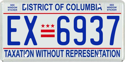DC license plate EX6937