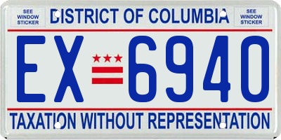 DC license plate EX6940