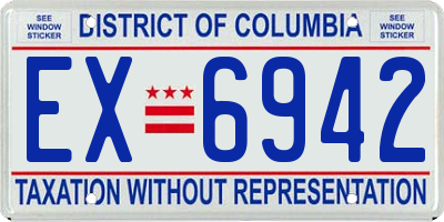 DC license plate EX6942