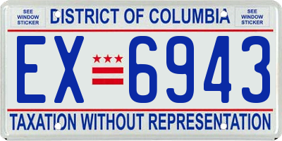 DC license plate EX6943