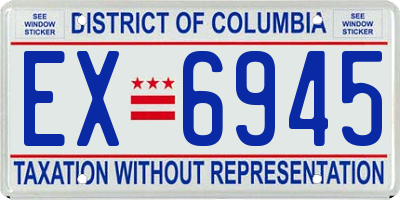 DC license plate EX6945