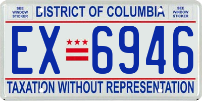DC license plate EX6946