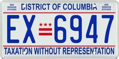 DC license plate EX6947