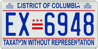 DC license plate EX6948