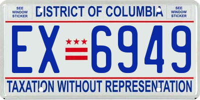 DC license plate EX6949