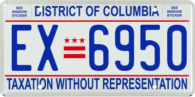 DC license plate EX6950