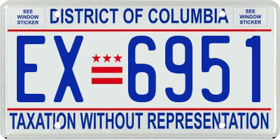 DC license plate EX6951