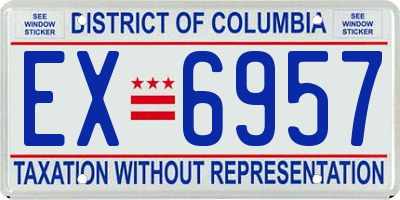 DC license plate EX6957