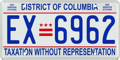 DC license plate EX6962