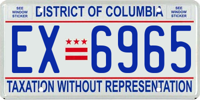 DC license plate EX6965