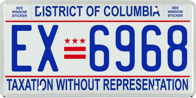 DC license plate EX6968