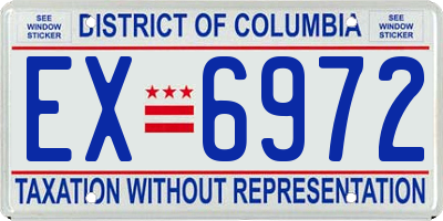 DC license plate EX6972