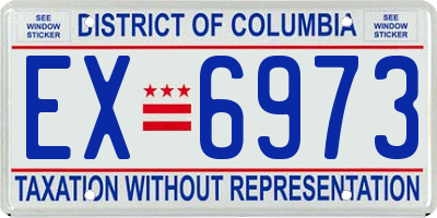 DC license plate EX6973