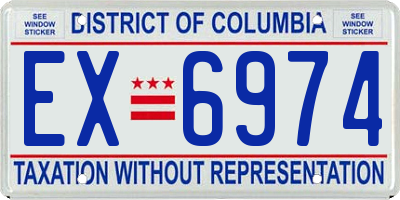 DC license plate EX6974