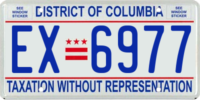DC license plate EX6977