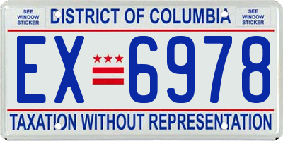 DC license plate EX6978