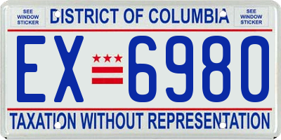 DC license plate EX6980