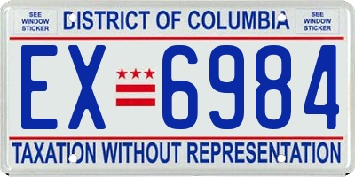 DC license plate EX6984