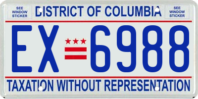 DC license plate EX6988