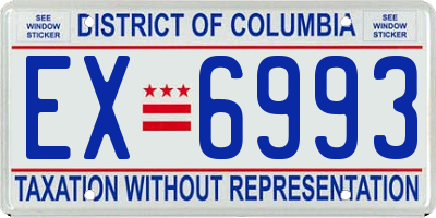 DC license plate EX6993