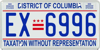 DC license plate EX6996