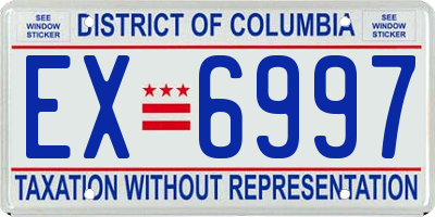 DC license plate EX6997