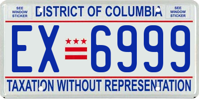 DC license plate EX6999